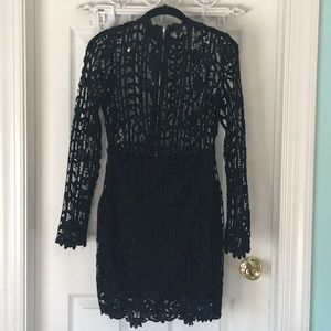 Black Misguided, long sleeve, lace dress.